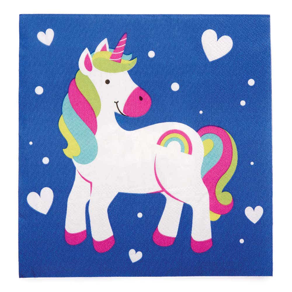 Rainbow Unicorn Party Napkins (Pack of 20) Party Tableware