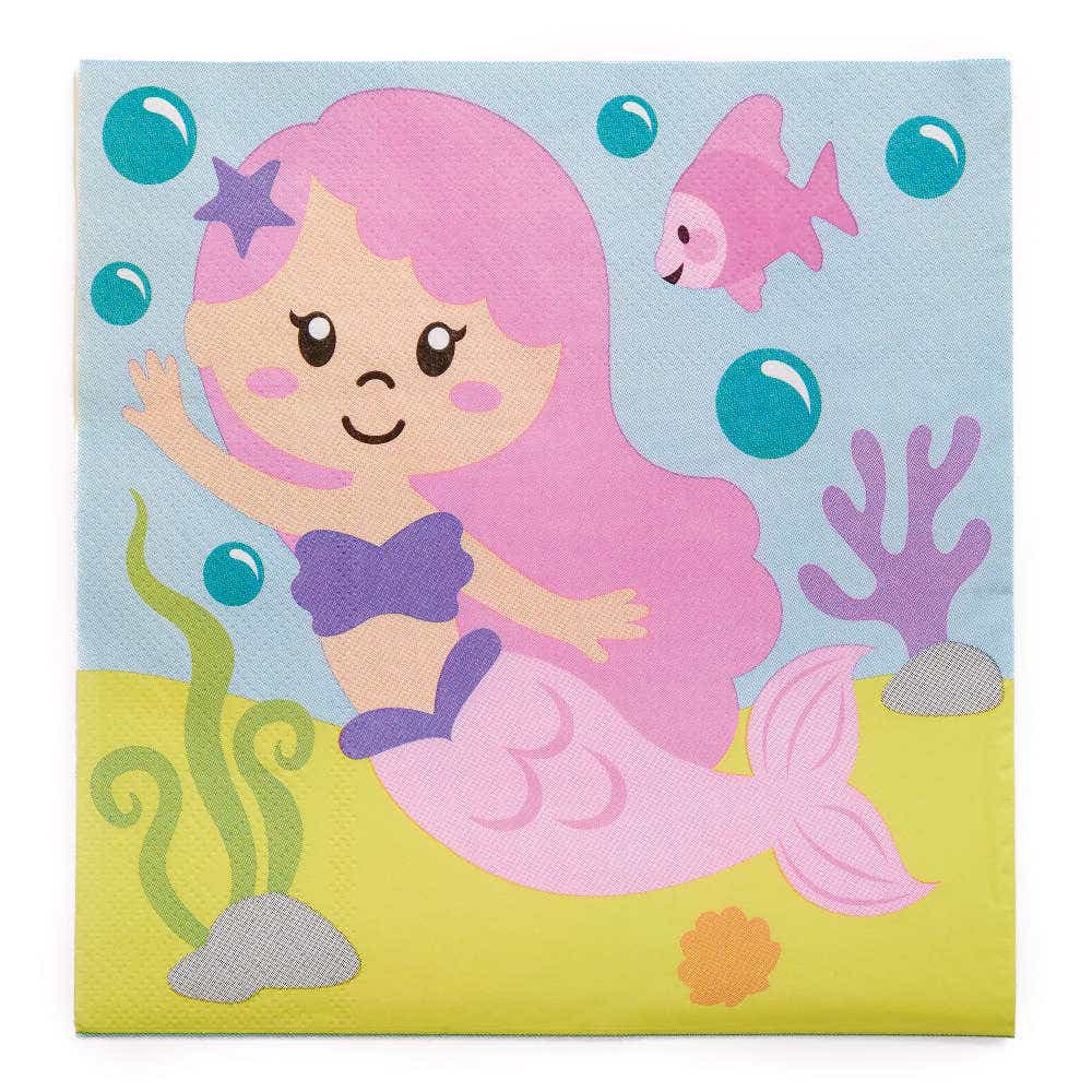 Magical Mermaid Party Napkins  (Pack of 20) Party Tableware