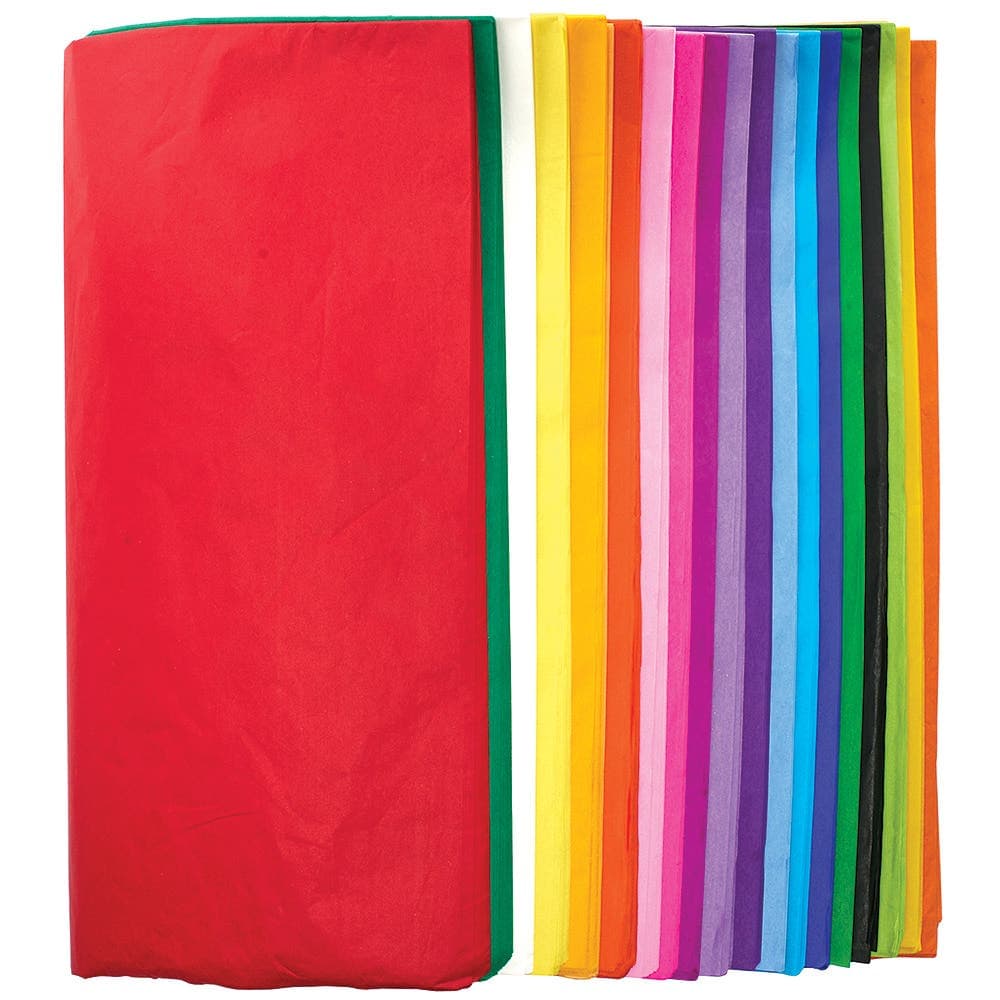 Tissue Paper Class Pack (Pack of 300) Paper & Card, 20 Assorted Colours, 50cm x 76cm