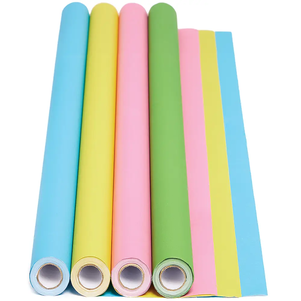 Pastel Colours Poster Display Rolls Value Pack 7.5m x 76cm (Pack of 4) Drawing 4 assorted pastel colours - Yellow, Green, Blue and Pink