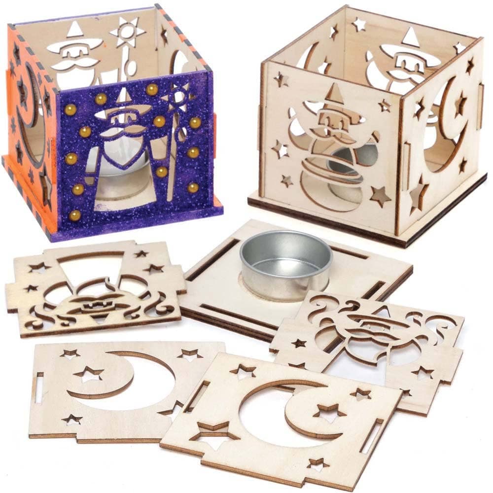 Wizard Wooden Tealight Holder Kits (Pack of 3) Halloween Crafts