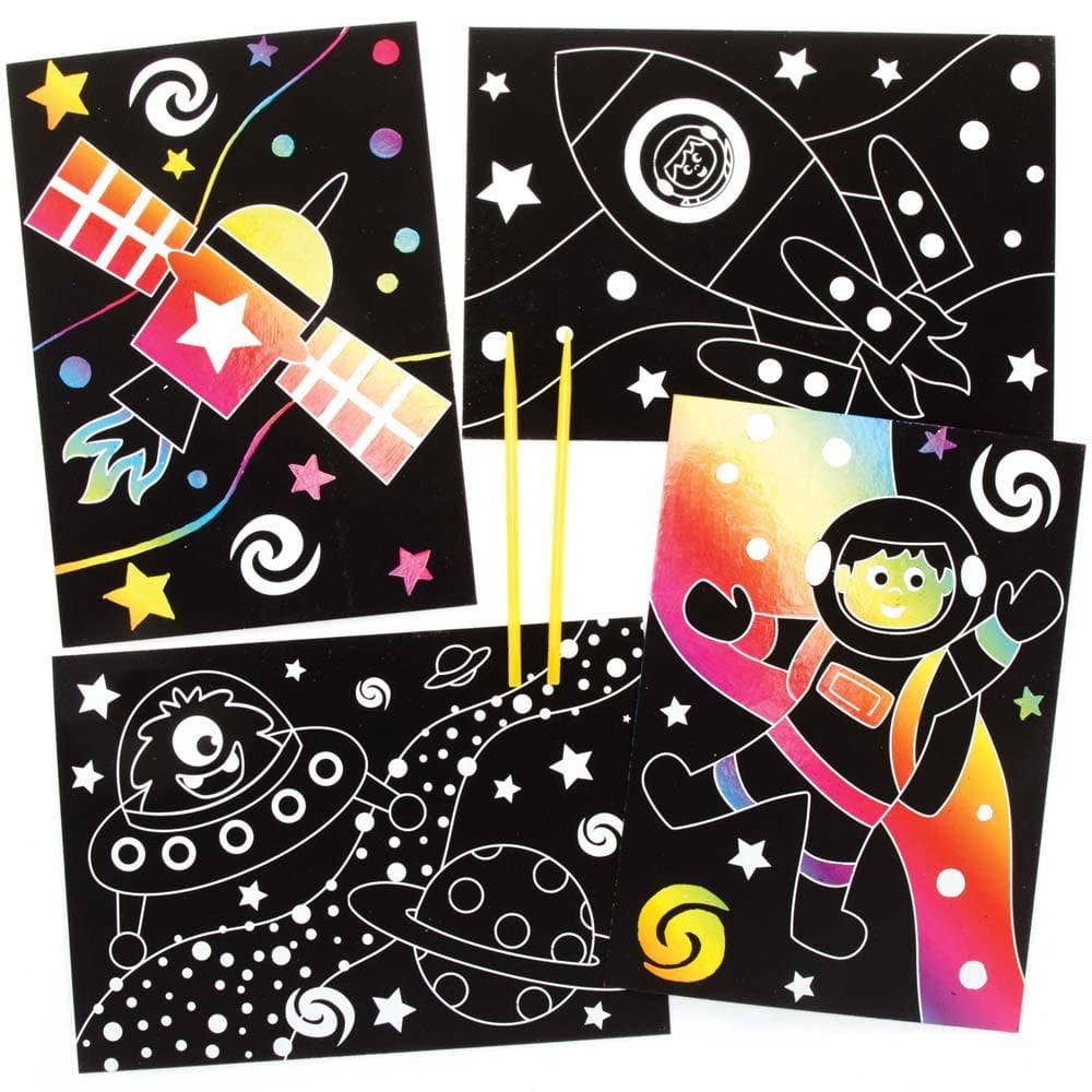 Solar System Scratch Art Pictures (Pack of 8) Art Craft Kits