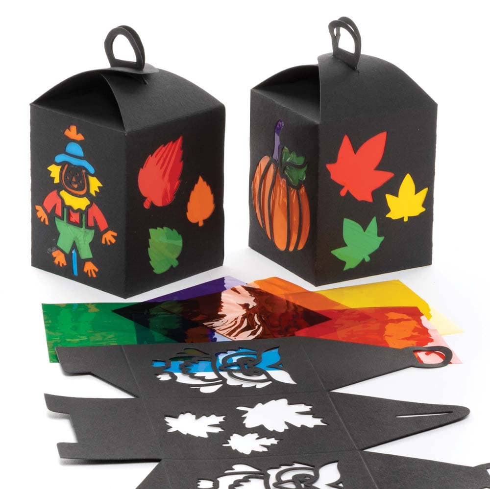 Harvest Festival Stained Glass Lantern Craft Kits (Pack of 4) Range Of Designs