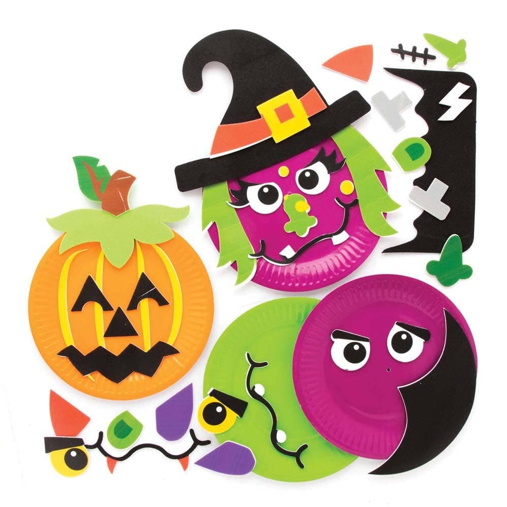 Halloween Plate Decoration Kits (Pack of 4) Halloween Crafts