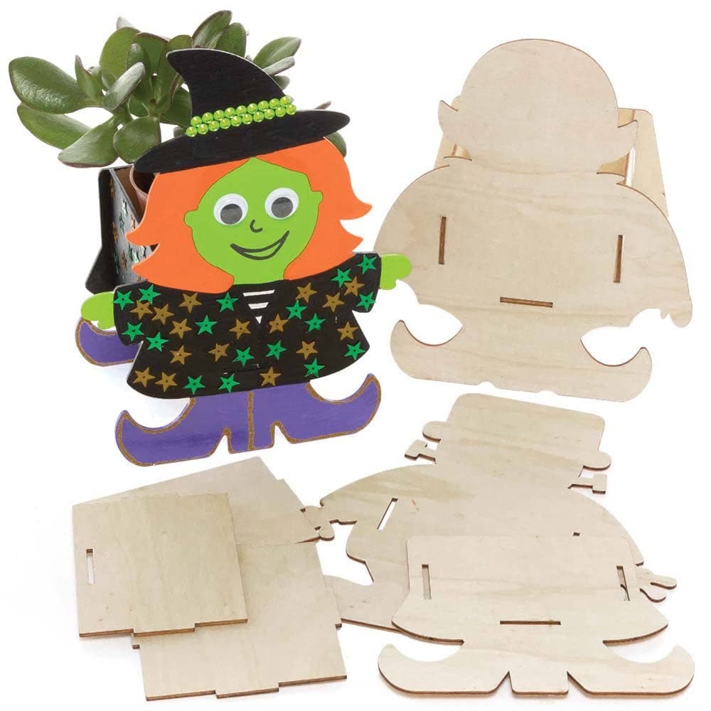 Halloween Wooden Flowerpot Kits (Pack of 3) Halloween Crafts