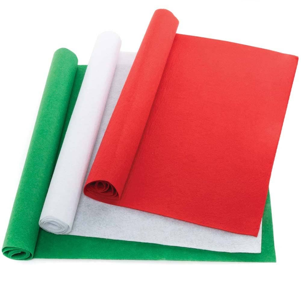 Christmas Felt Rolls (Pack of 3) Christmas Craft Supplies, Sheet Size 45cm x 100cm