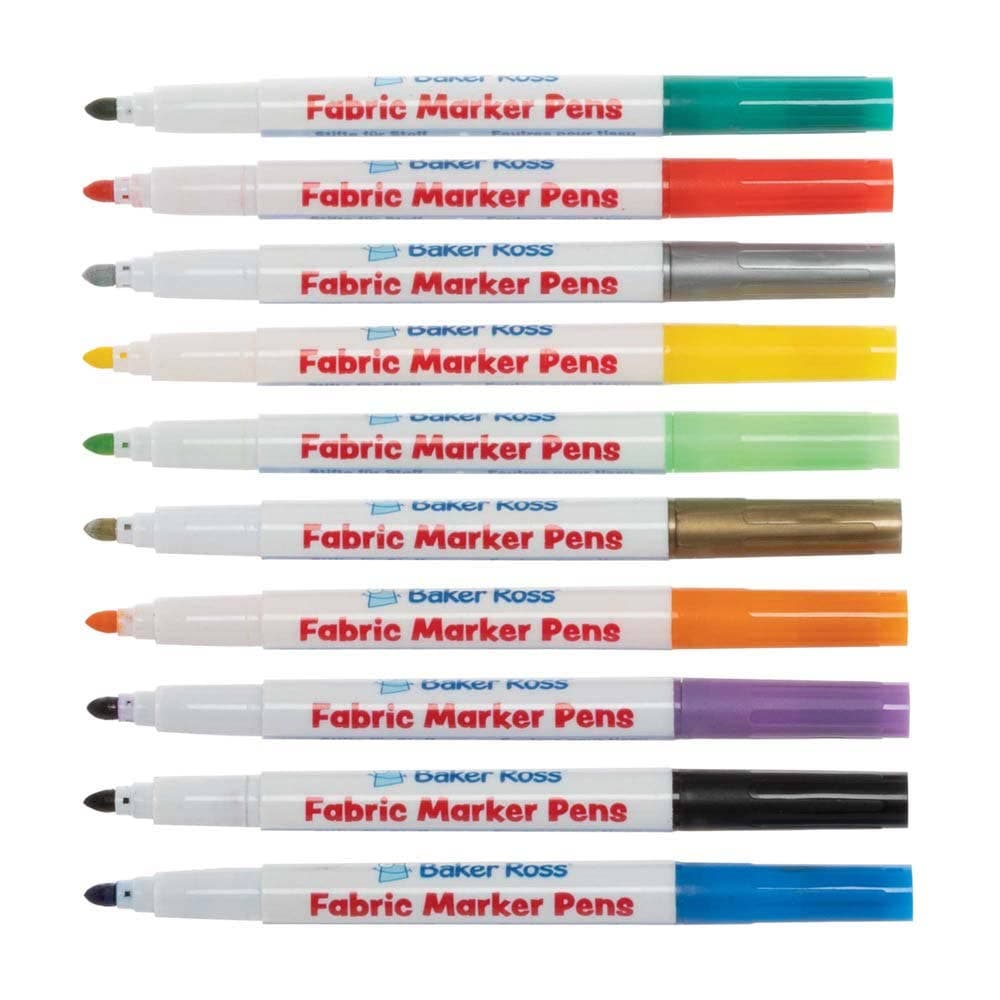 Christmas Fabric Pens (Pack of 10) Themed Markers, Stocking Present, Fun & Festive