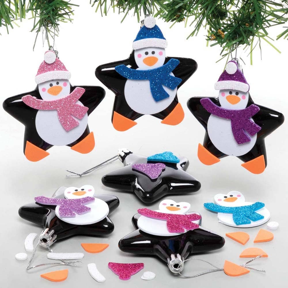 Penguin Star Bauble Kits (Pack of 6) Christmas Crafts