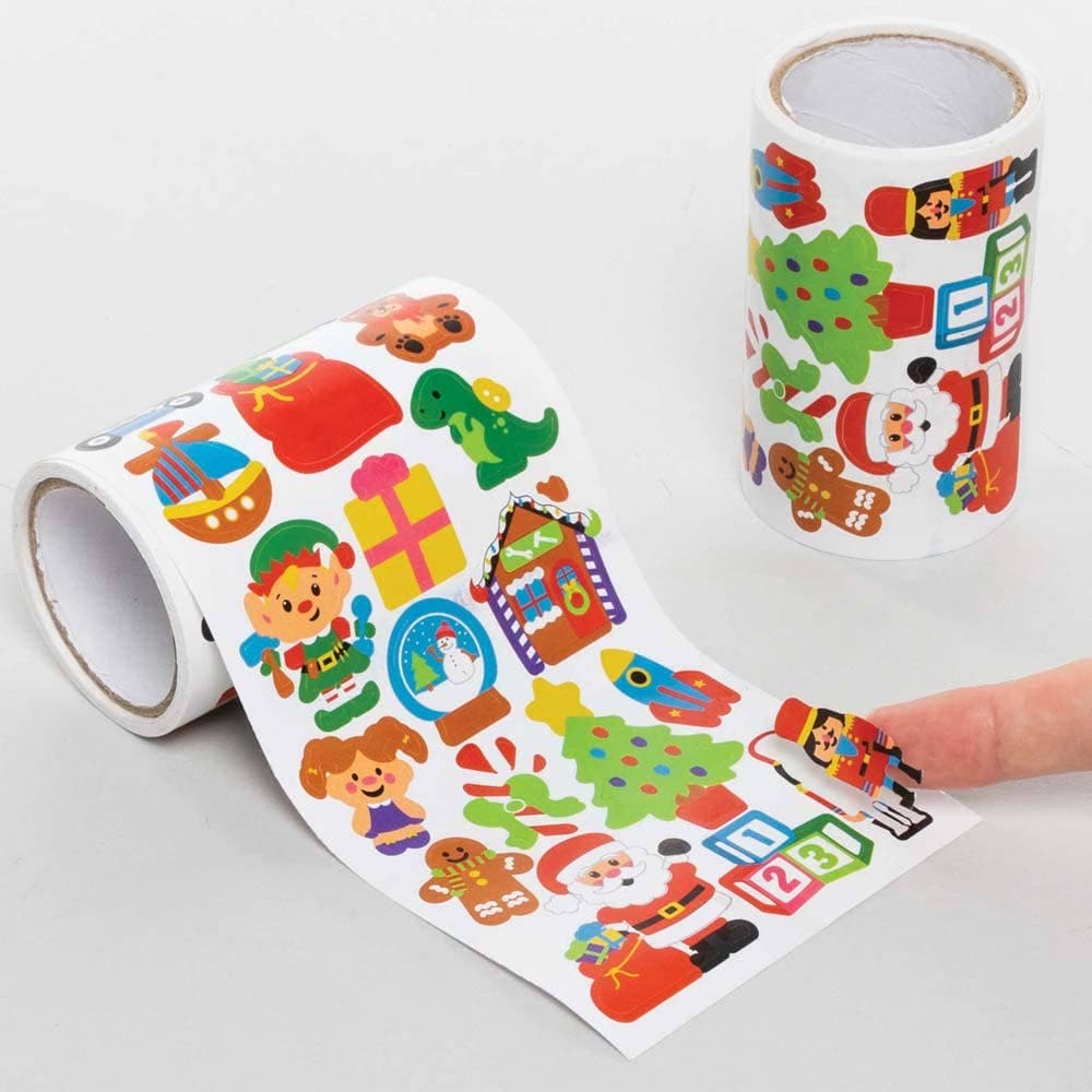 Santa's Workshop Sticker Rolls (Pack of 600) Christmas Craft Supplies