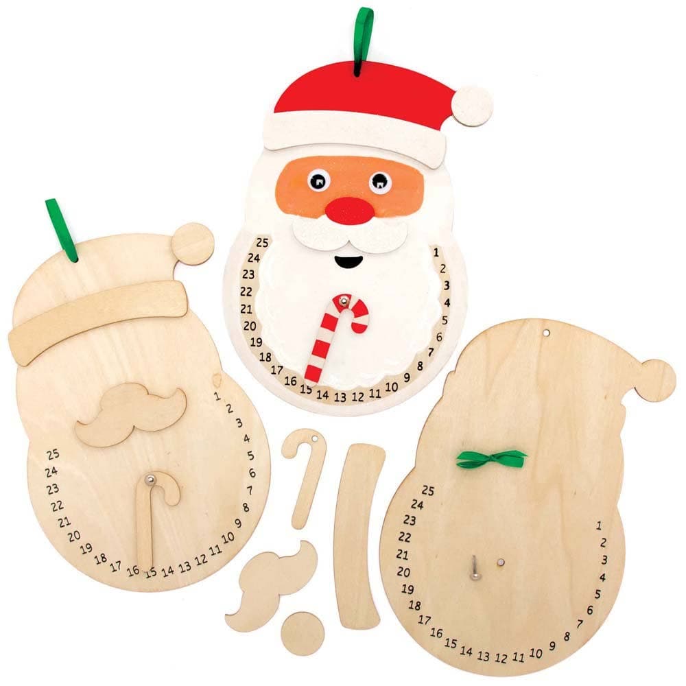 Santa Wooden Countdown to Christmas Kits (Pack of 3) Christmas Crafts