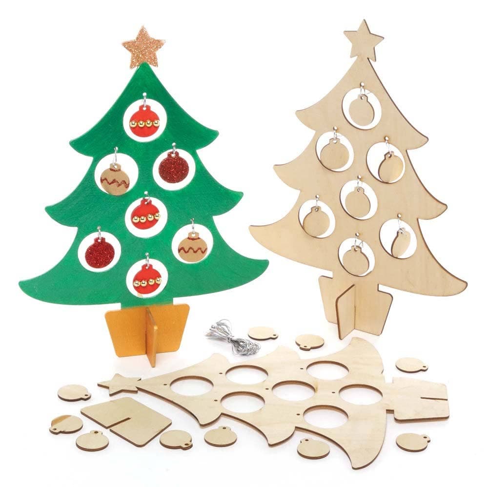 Wooden Christmas Tree Kits (Pack of 2) Christmas Crafts