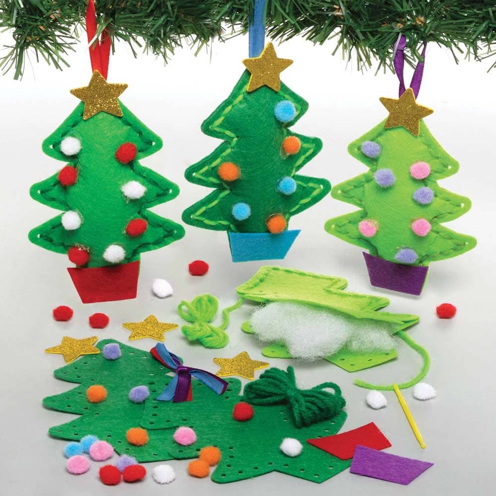 Christmas Tree Decoration Sewing Kits (Pack of 3) Christmas Crafts For Kids, DIY Ornaments