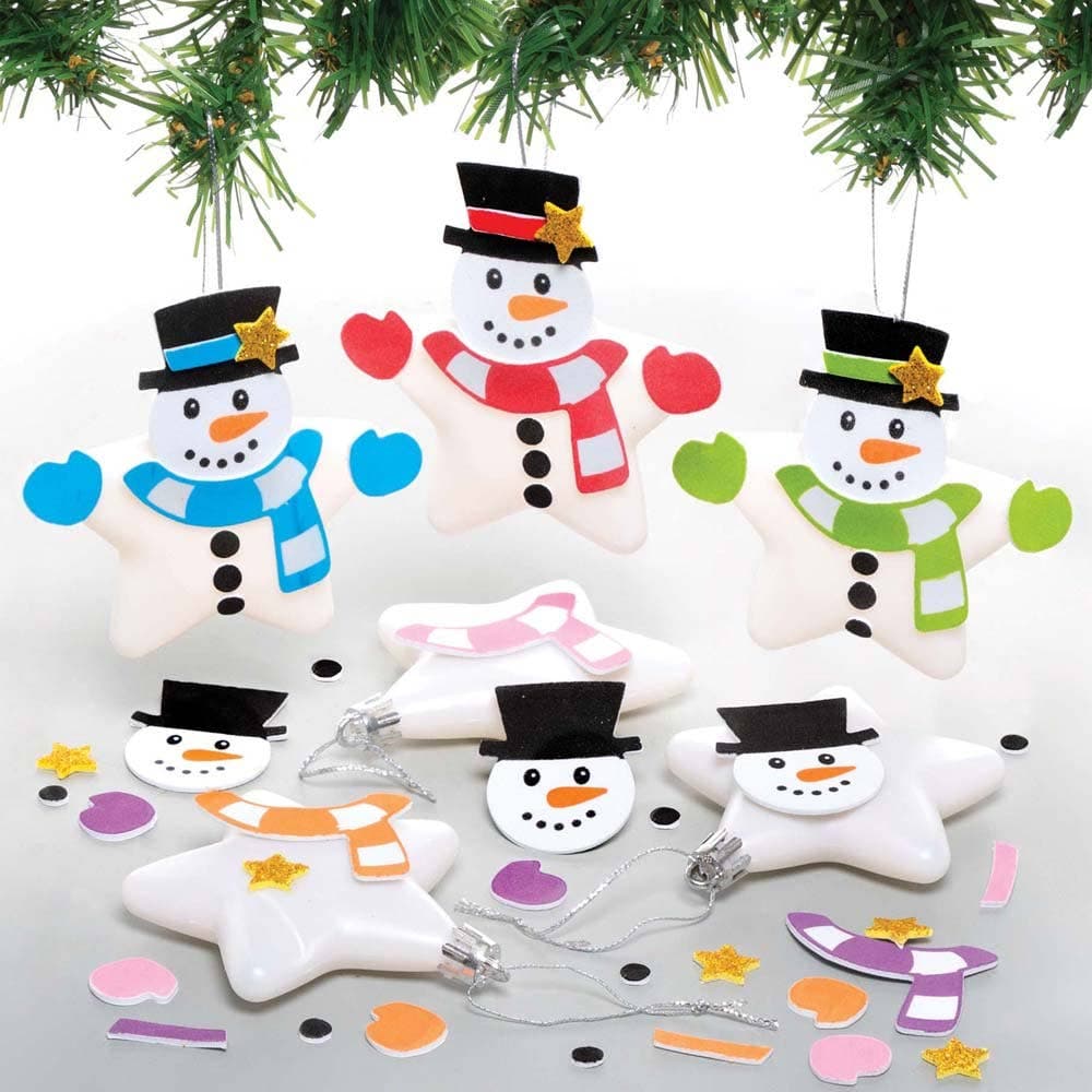Snowman Star Bauble Kits (Pack of 6) Christmas Crafts