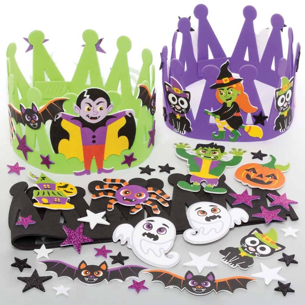 Halloween Crown Kits (Pack of 3) Halloween Crafts 3 crown colours - Purple, Black & Green