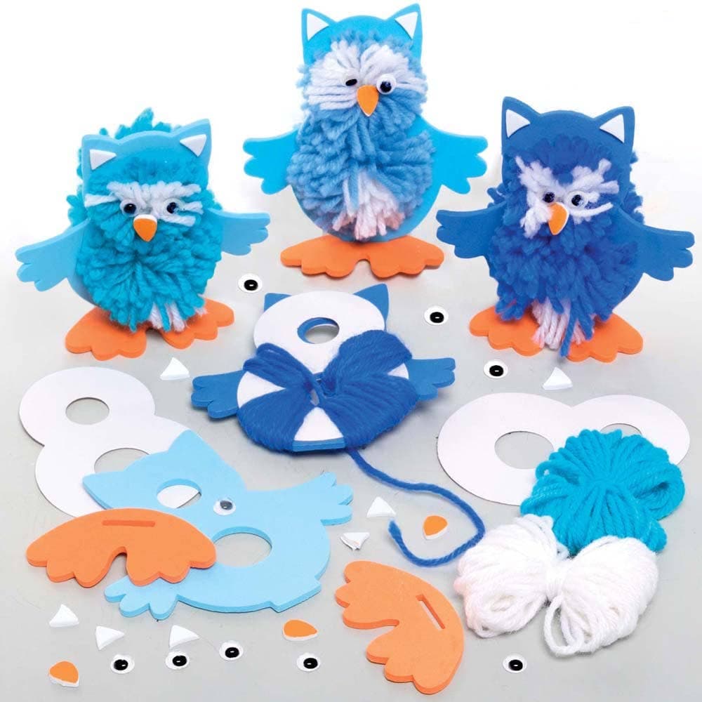 Snowy Owl Pom Pom Kits (Pack of 3) Christmas Crafts