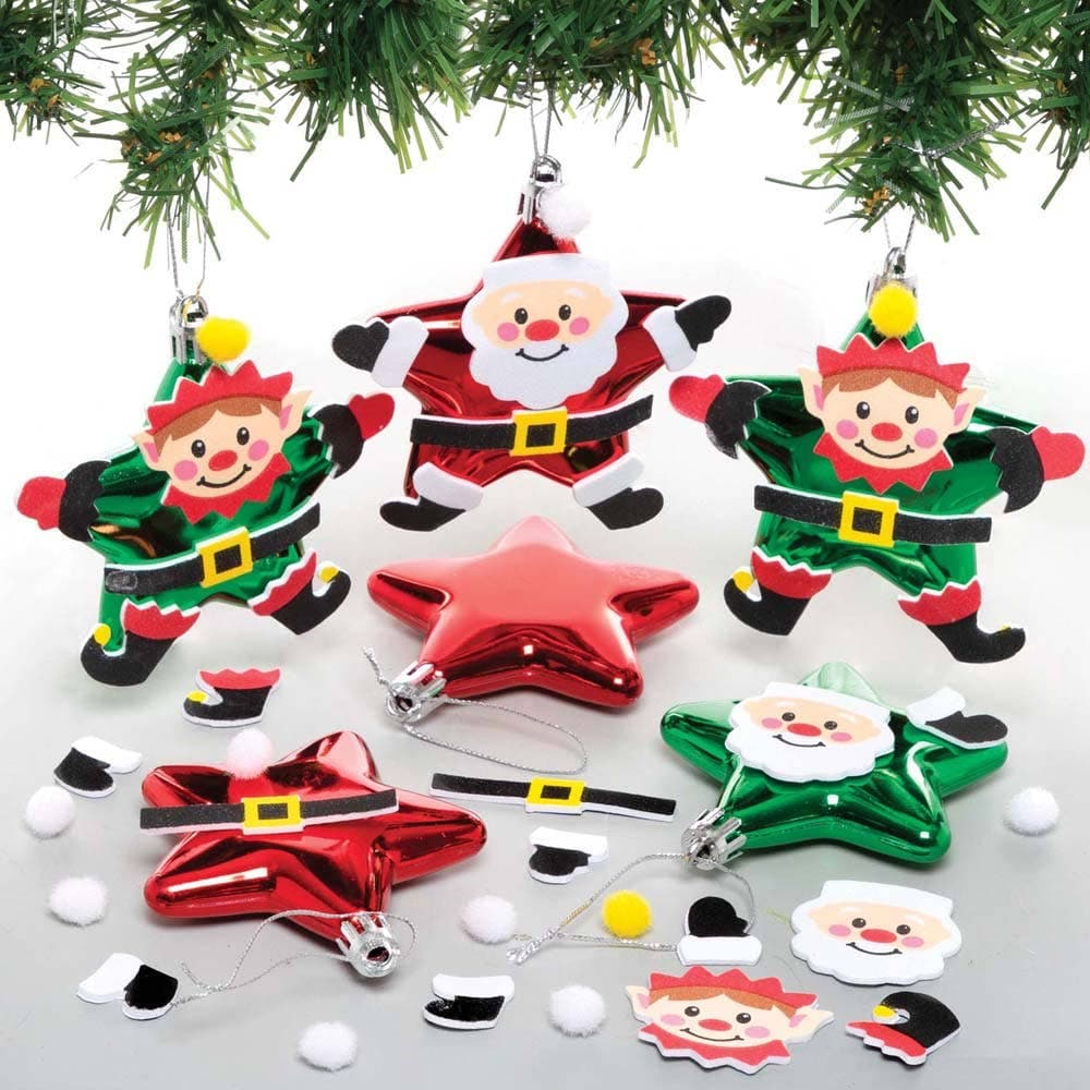 Santa & Elf Star Bauble Kits (Pack of 6) Christmas Crafts