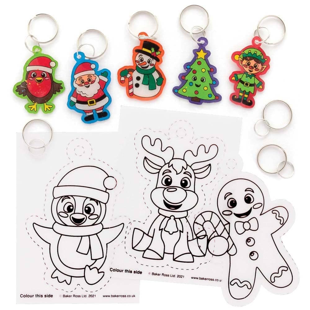 Christmas Super Shrink Keyrings (Pack of 8) Christmas Crafts