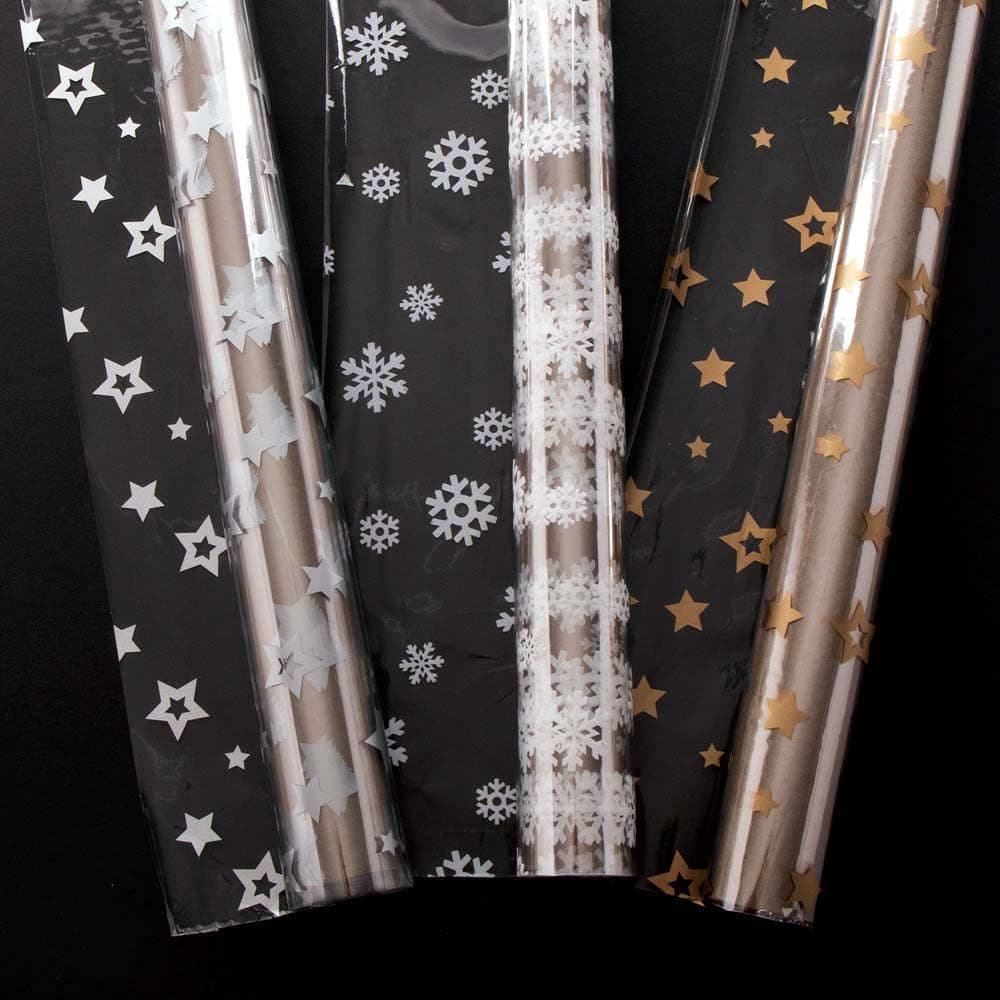 Festive Cellophane Rolls 2m x 70cm (Pack of 3 rolls) Craft Supplies