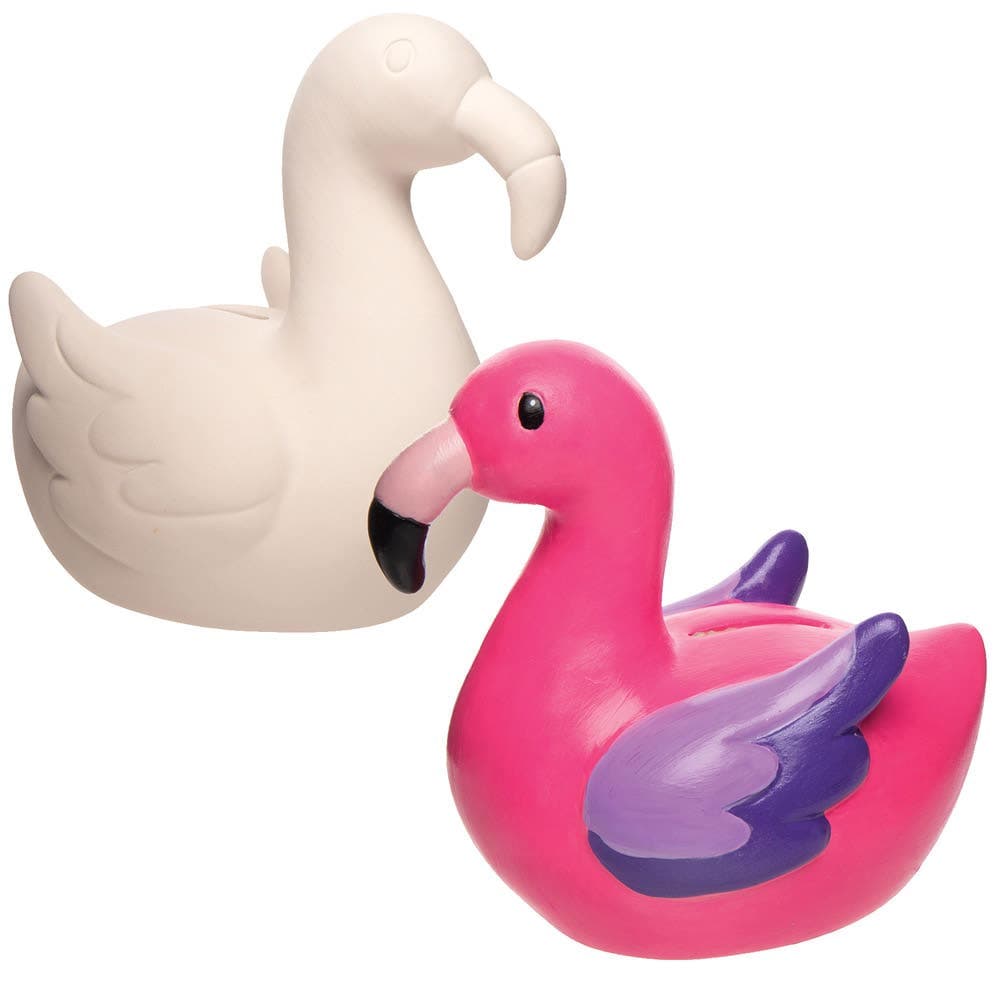 Flamingo Ceramic Coin Banks (Box of 2) Decoration Craft Kits