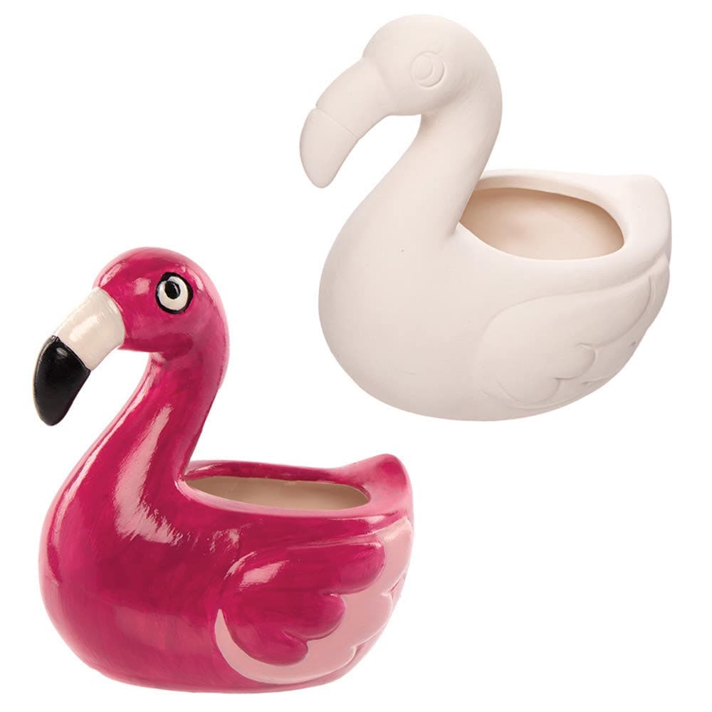 Flamingo Ceramic Flowerpots (Box of 2) Nature Craft Kits