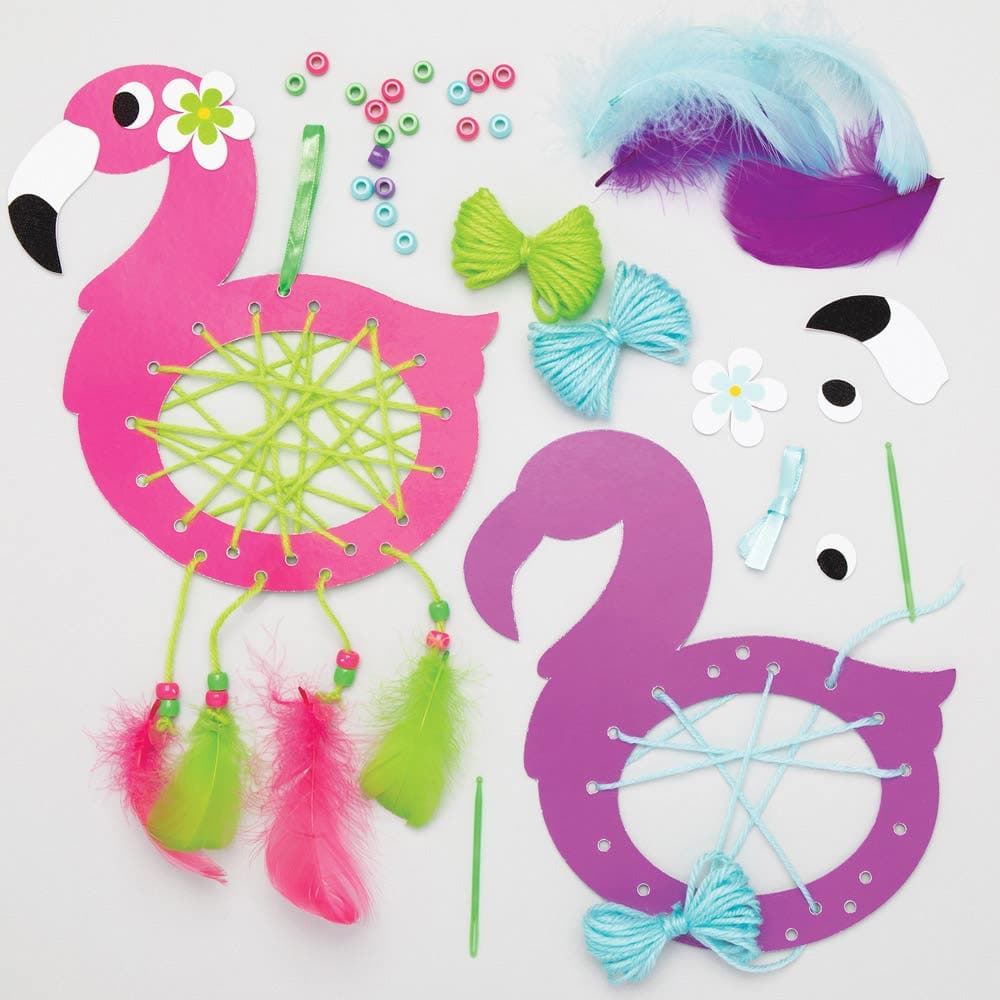 Flamingo Dreamcatcher Kits (Pack of 4) Decoration Craft Kits