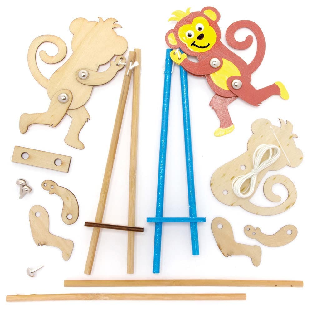 Flipping Monkey Wooden Acrobat Kits (Pack of 3) Art Craft Kits