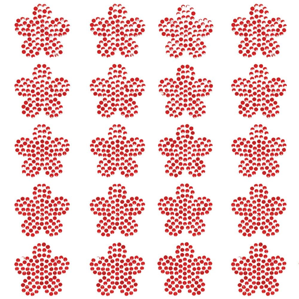 Red Flower Crystal Gem Stickers (Pack of 12) Stickers