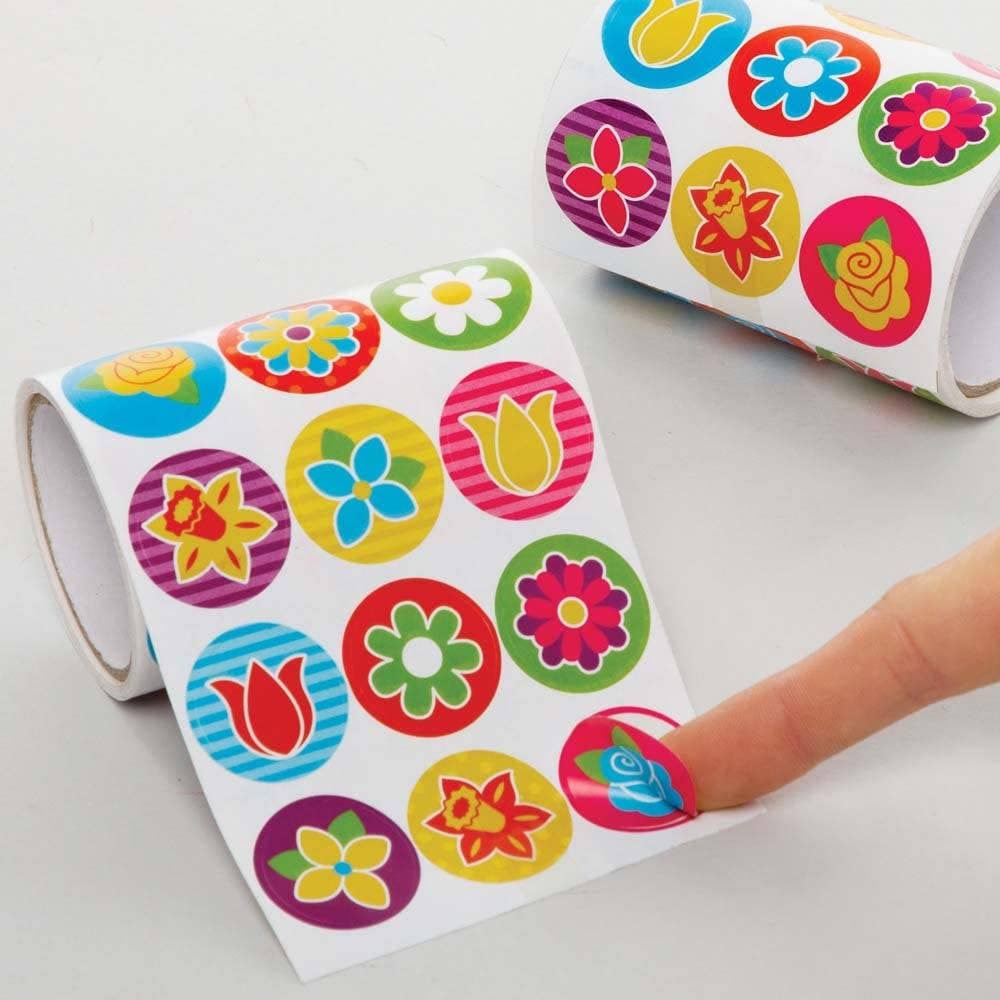 Flower Sticker Rolls Value Pack (Pack of 600) Stickers