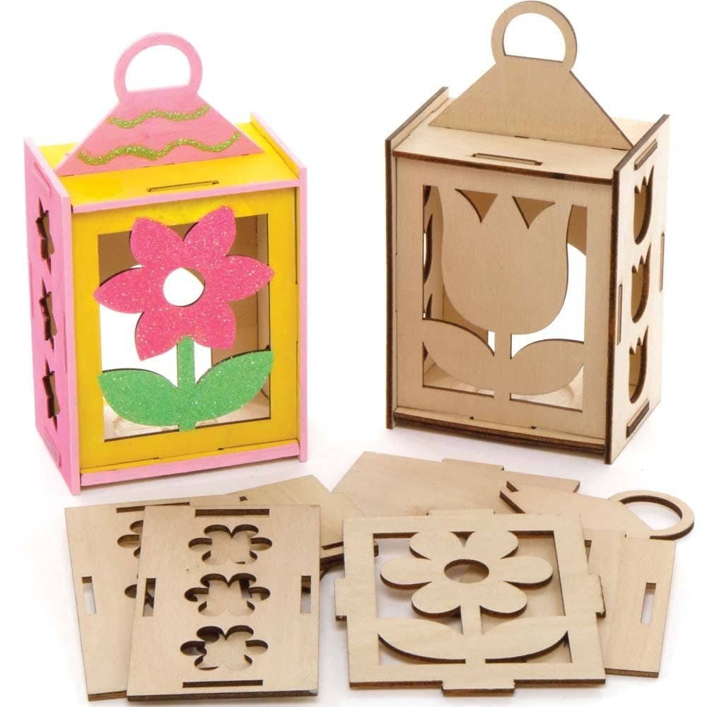 Flower Wooden Lantern Kits (Pack of 3) Craft Kits For Kids