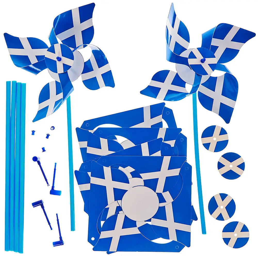 Scotland Flag Windmill Kits (Pack of 6)