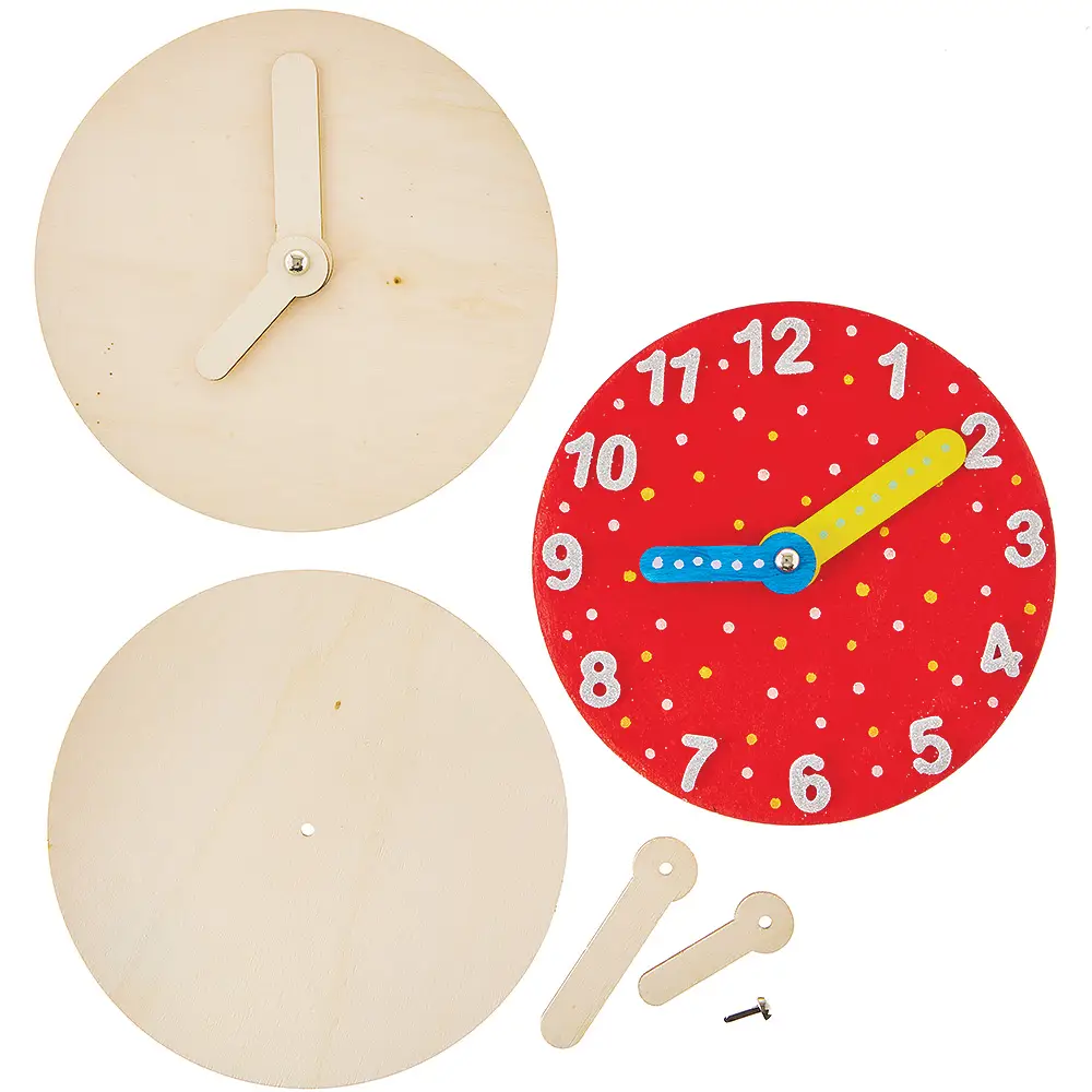 Telling the Time Teaching Clock Woodcraft Kits (Pack of 10)