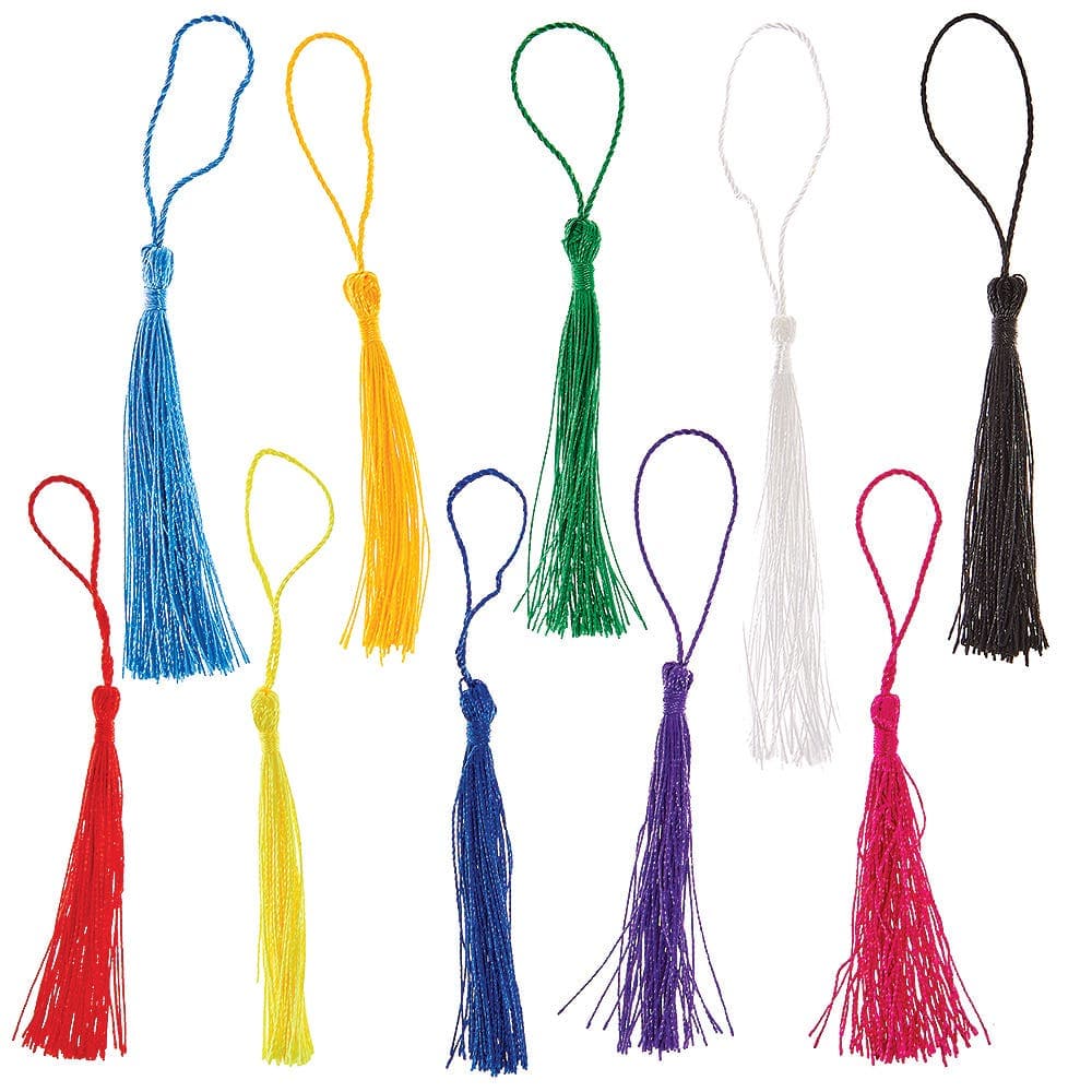 Tassels for Craft (Pack of 50) 10 Assorted Colours, Length 13cm, Craft Embellishments