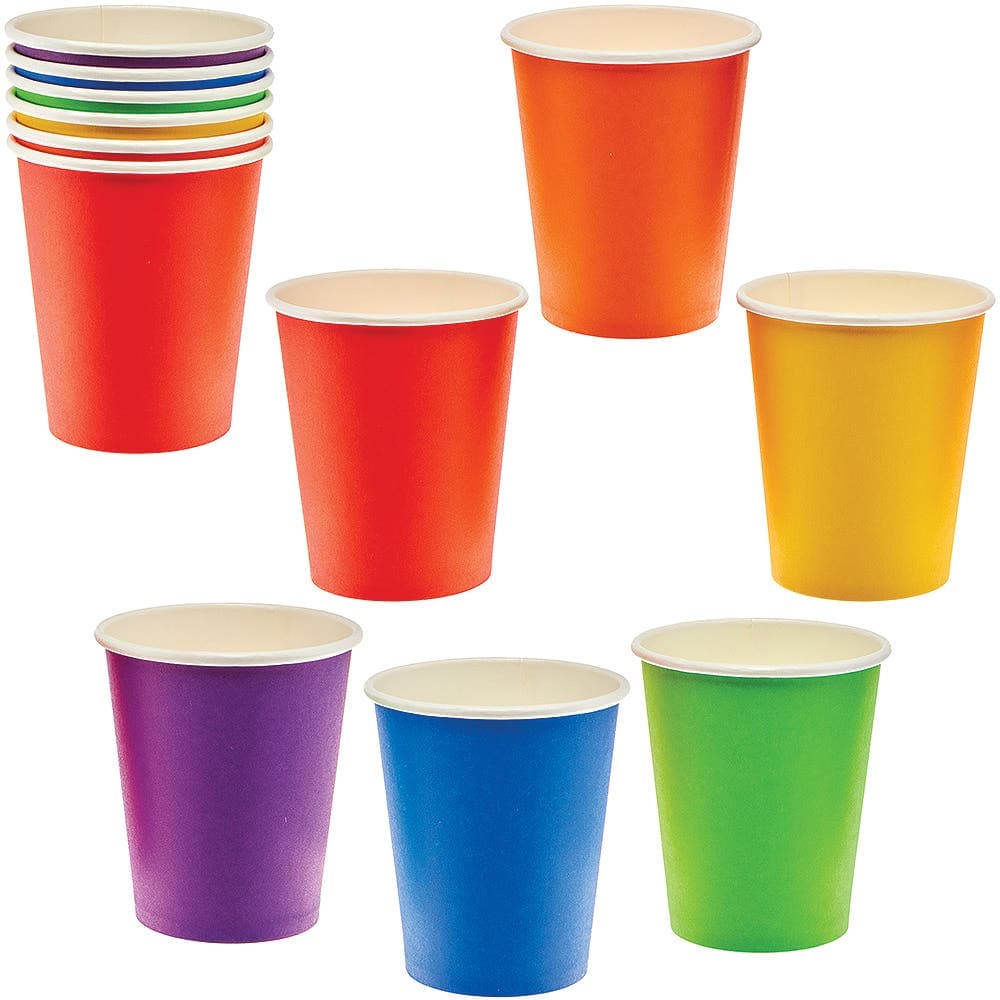 Rainbow Colours Craft Paper Cups (Pack of 30) 6 Assorted Rainbow Colours, Multi-Purpose Cups
