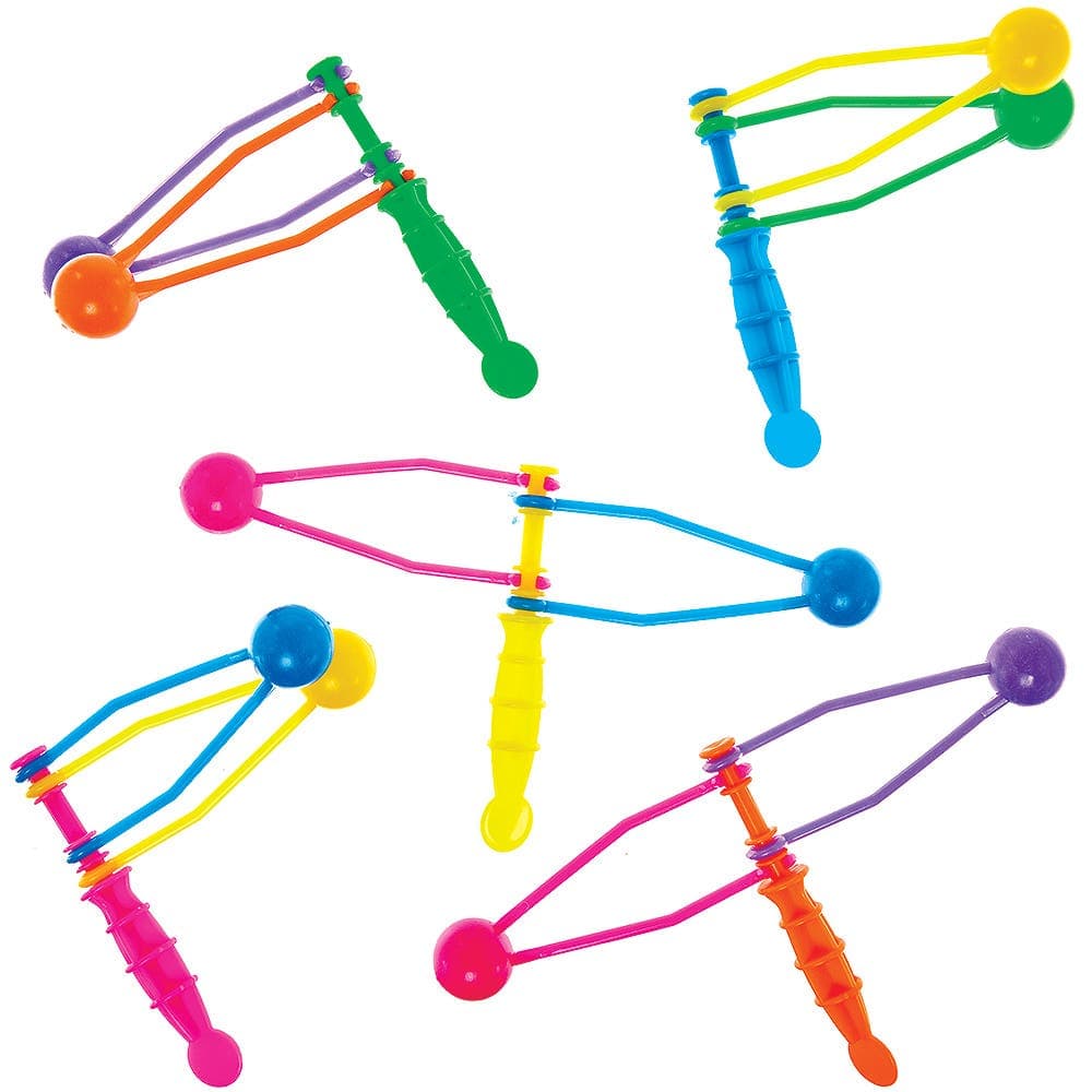 Mini Clacker Toys (Pack of 10) Small Toys, 5 Assorted Handle Colours, Party Bag Fillers
