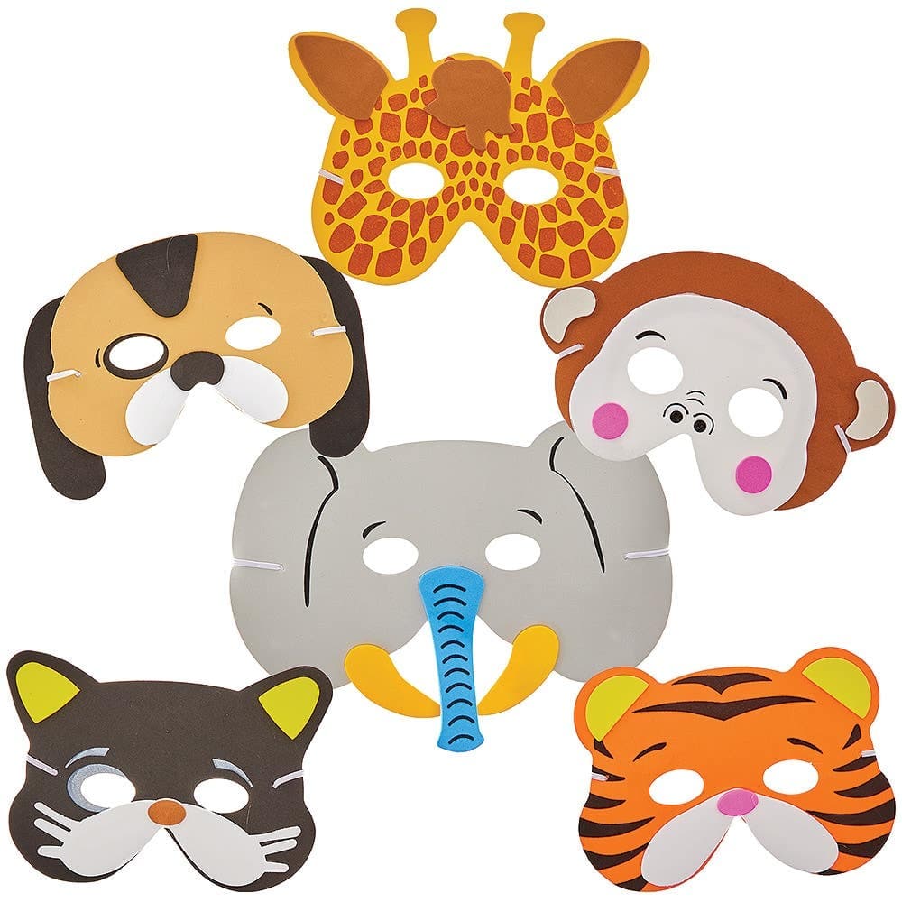 Animal Foam Masks (Pack of 12)