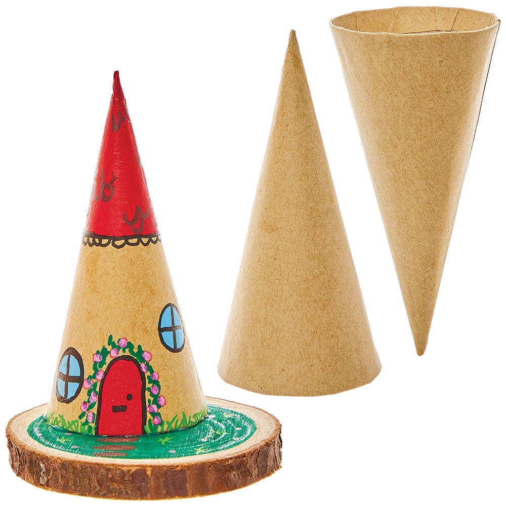 Cardboard Craft Cones (Pack of 6) Height 10cm, 5cm Top Diameter, Craft Blanks, Decorate & Personalise,
