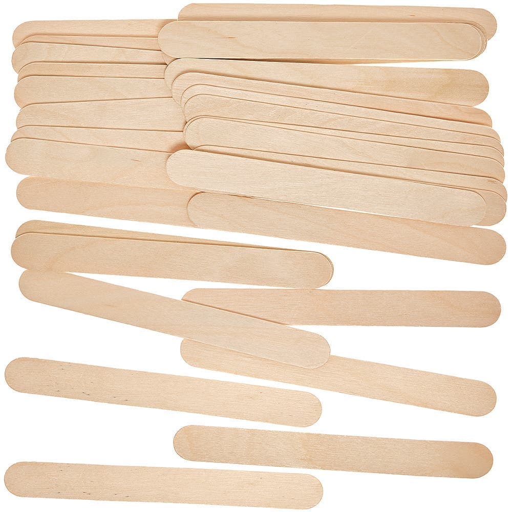 Jumbo Wooden Lollipop Craft Sticks (Pack of 80) Stick size 150mm x 18mm, Versatile & High Quality, Arts & Crafts