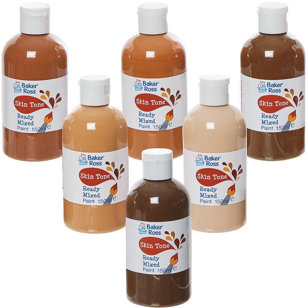Skin Tone Ready Mixed Poster Paint Pack 150ml (Box of 6) 6 assorted skin tone colours