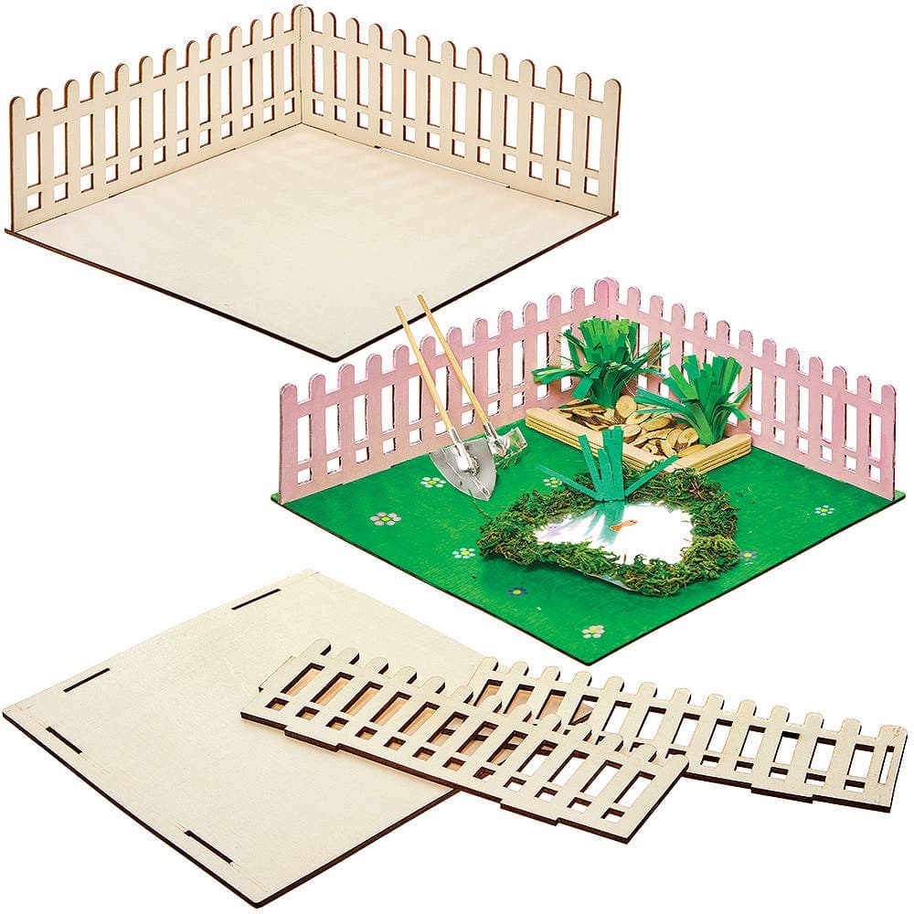DIY Doll House Garden Woodcraft Kit (Each) Make Your Own Garden, Size 22cm x 22cm
