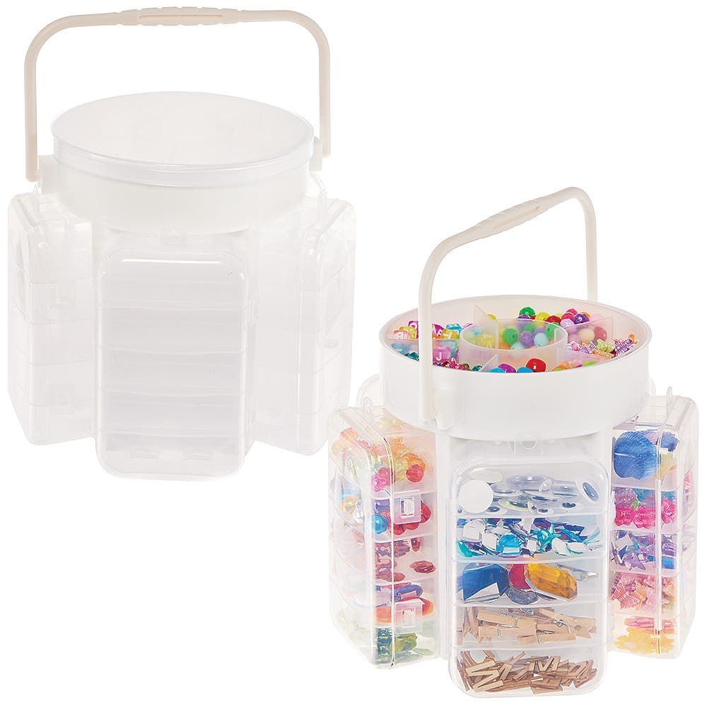 Craft Storage Caddy (Each) Size 15cm, Detachable Compartments, Carry Handle Included