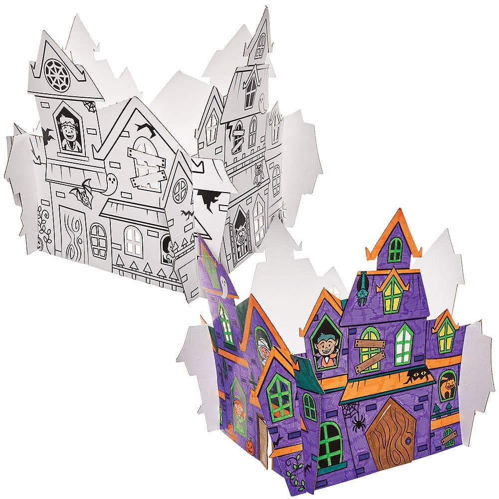 Giant Colour-in Play Haunted House (Each) Decorate Your Own, Creative Play For Kids