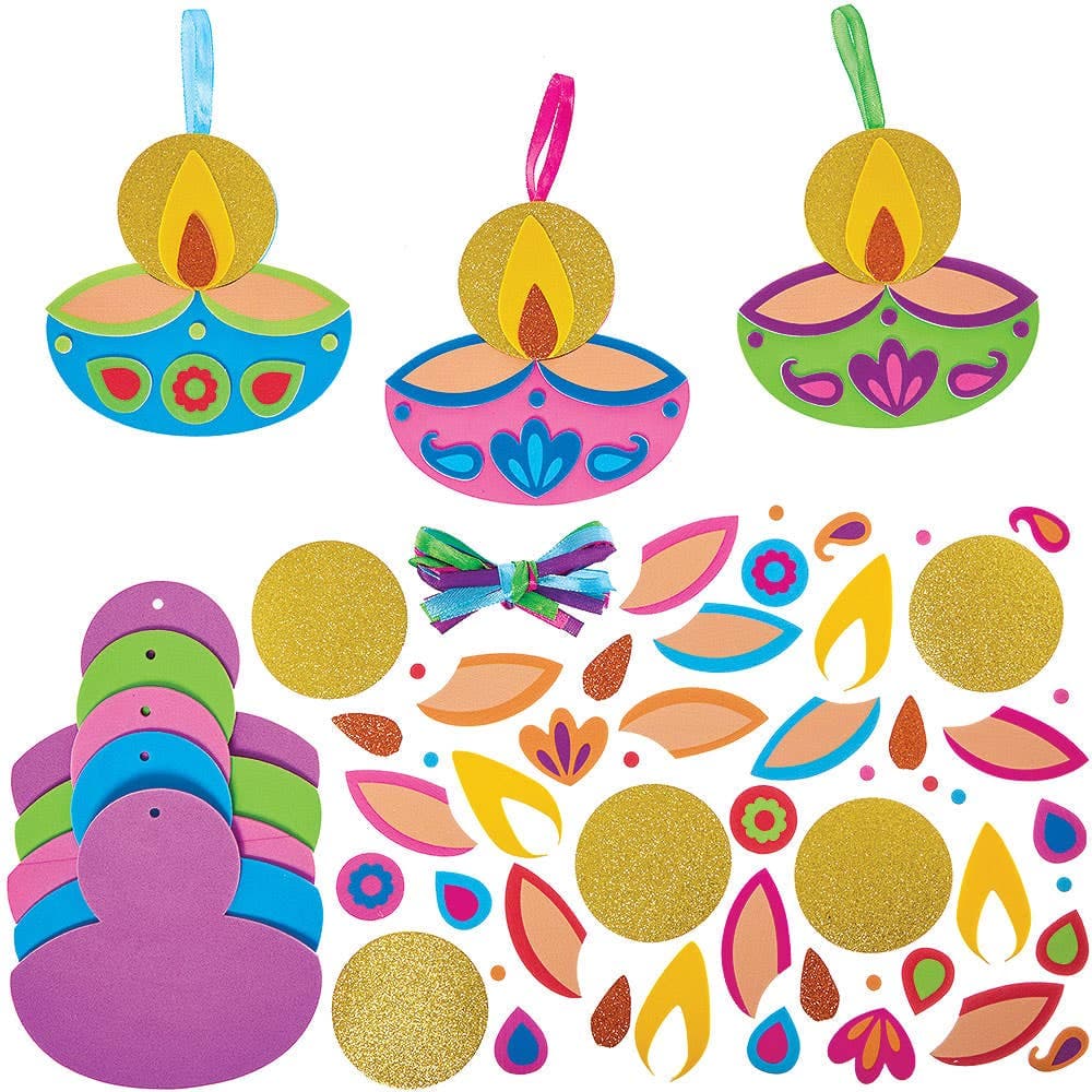 Diwali Diyas Mix & Match Decoration Kits (Pack of 8)