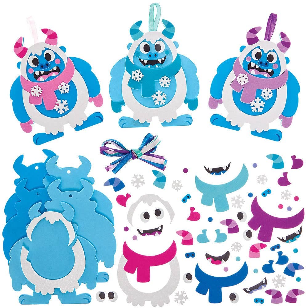 Yeti Monster Mix & Match Decoration Kits (Pack of 8)