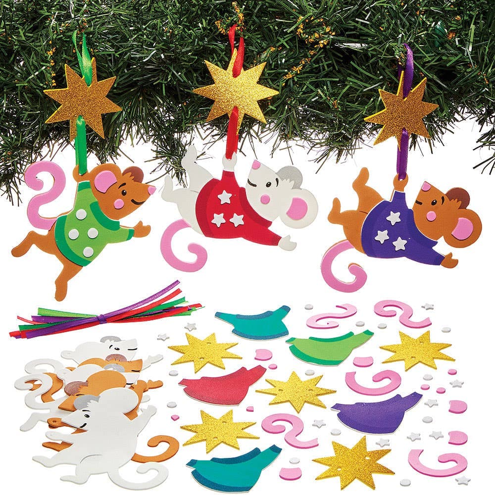 Christmas Mice Mix & Match Decoration Kits (Pack of 8)