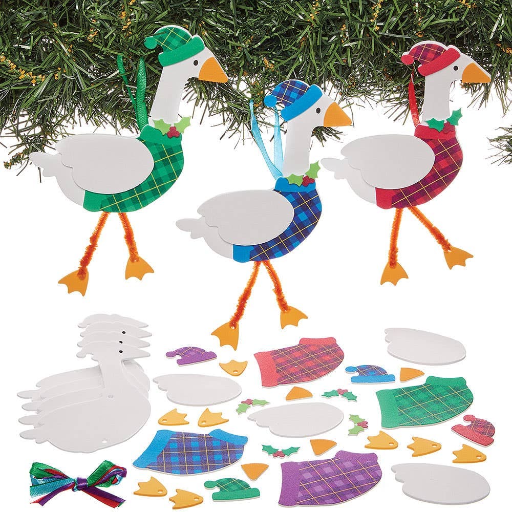 Christmas Goose Decoration Kits (Pack of 8)