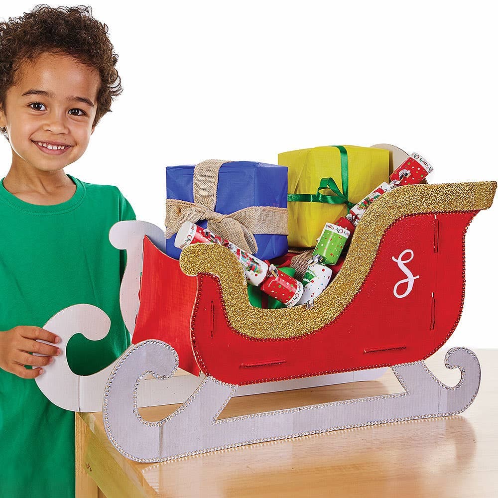 Build Your Own Giant Christmas Sleigh 30cm x 56.5cm, Christmas Craft Kit, Viral Christmas Sleigh For Kids