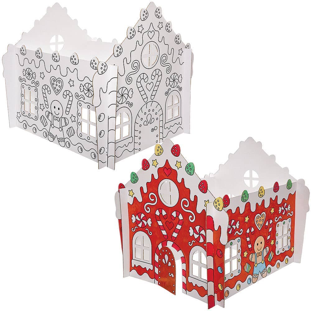 Build Your Own Giant Gingerbread Play House (Each) Christmas Colouring Crafts For Kids,  42cm x 41cm