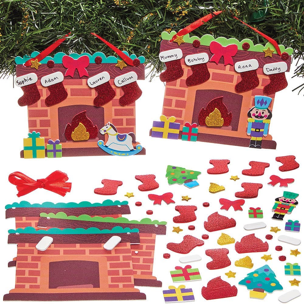 Personalised Christmas Stocking Fireplace Decoration Kits (Pack of 5)