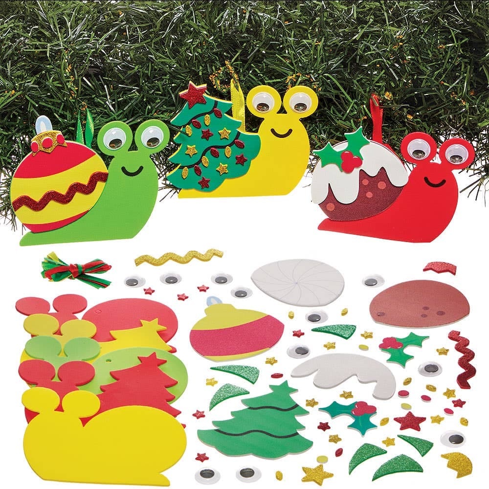 Christmas Snails Mix and Match Decoration Kits (Pack of 8)