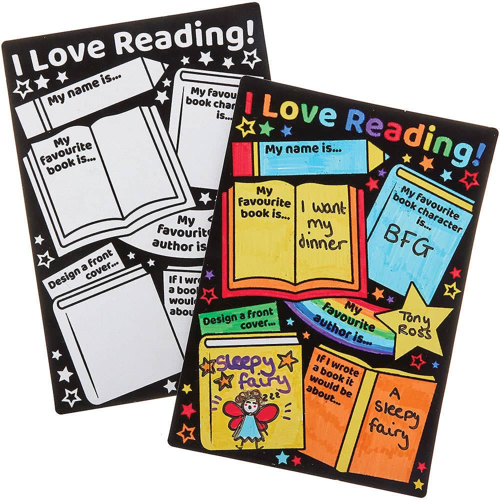 My Favourite Book Fuzzy Art Colour-in Posters (Pack of 6)